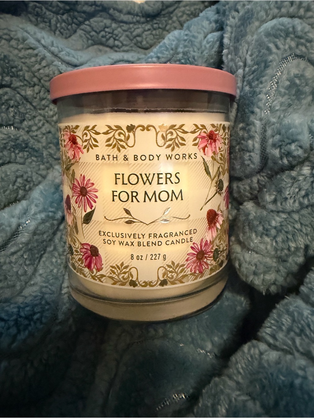 Bath & Body Works Flowers for Mom Pink Lid Floral Soy Candle